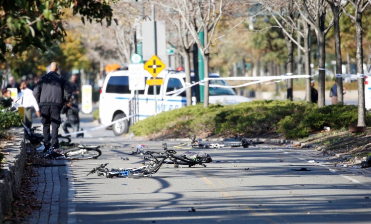 The bike path near the World Trade Center memorial strewn with mangled cycles new york terror attack