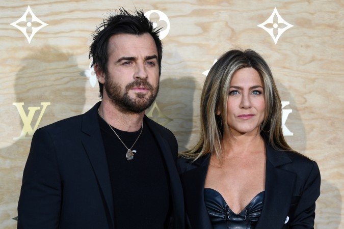 US actor Justin Theroux (L) and his wife US actress Jennifer Aniston (R) Jennifer Aniston