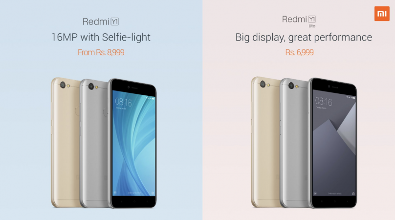 Xiaomi Redmi Y1 and Redmi Y1 Lite along with pricing Redmi Y1