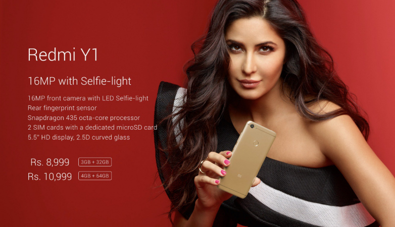 Xiaomi India announced Katrina kaif as the product endorser for Redmi Y series at the event Redmi Y1