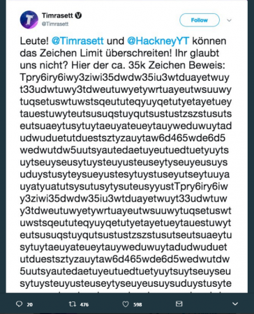 The 35,000 character tweet (screenshot) Twitter