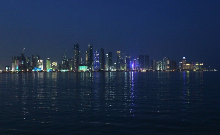 View of the skyline of the West Bay area in Doha Qatar