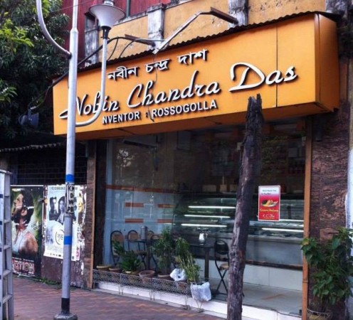 In picture: The iconic Nobin Cahndra Das sweet shop in Kolkata whose signage claims its founder invented the Rossogolla. Nobin Cahndra Das