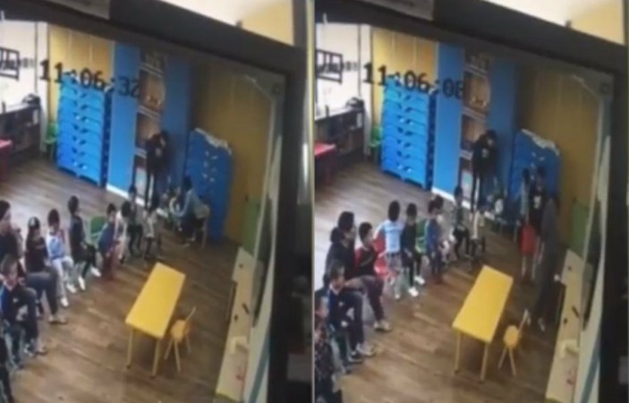 Nursery staff tied a kid onto a chair in China Kid tortured in China