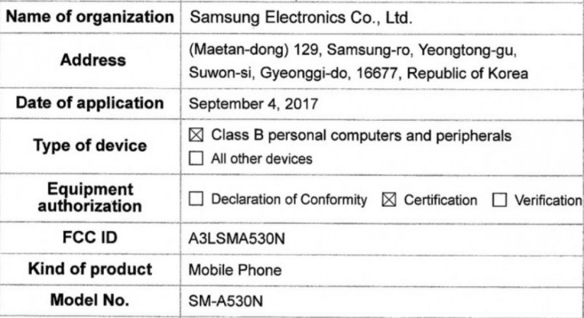 Samsung Galaxy A5 (2018) gets FCC nod; mid-range Android phone launch imminent Samsung, Galaxy A5 (2018), FCC, certifications