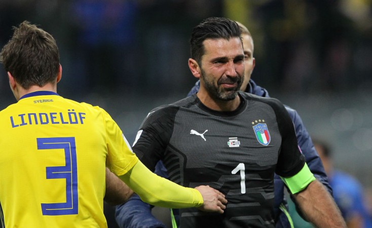 Buffon was reduced to tears after Italy's draw against Sweden on Monday Gianlugi Buffon
