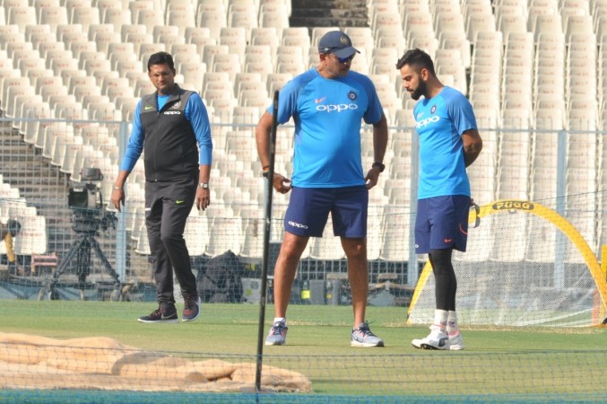 File photo: Kohli (right) with head coach Ravi Shastri. Virat Kohli, Ravi Shastri,