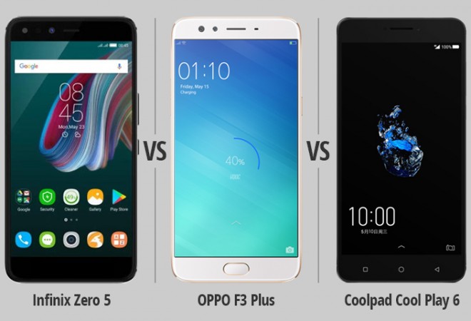 Infinix Zero 5 vs. Oppo F3 Plus and Coolpad Cool Play 6. Infinix Zero 5 specs comparison