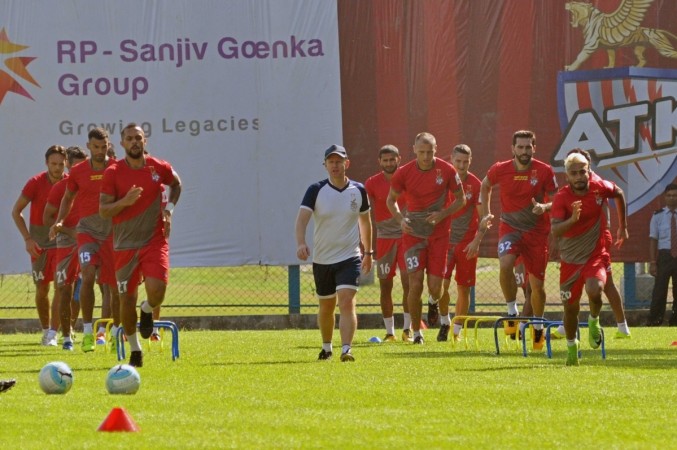 Defending champions ATK during a training session conducted by coach Teddy Sheringham indian super league, isl