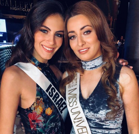Miss Universe Israel Adar Gandelsman and Miss Universe Iraq Sarah Idan pose for a photo Miss Universe 2017