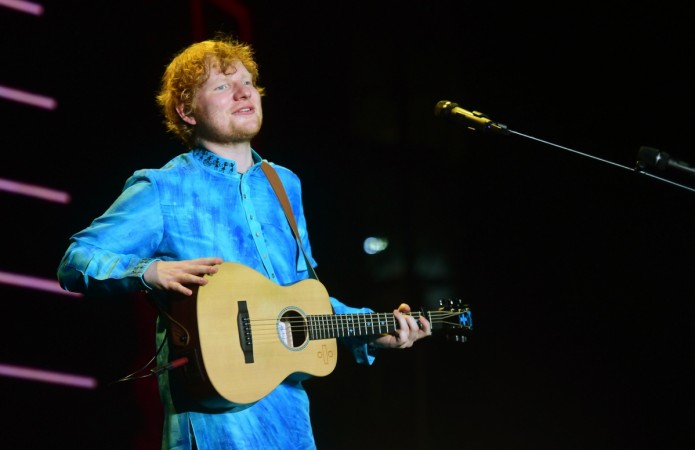 British singer and songwriter Ed Sheeran performs during a concert in Mumbai on November 19, 2017. Ed Sheeran