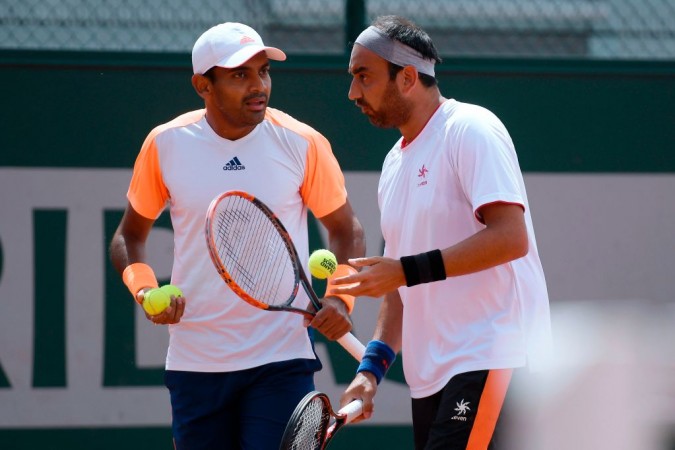 Divij Sharan (L) and Purav Raja during French Open 2017 Divij Sharan and Purav Raja