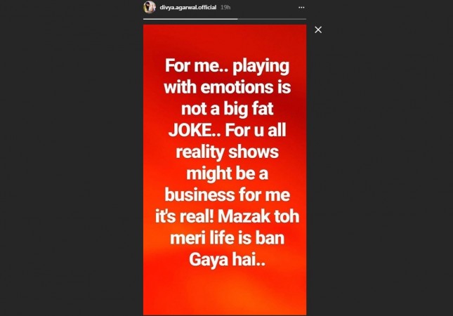 Divya Agarwal Instagram story Divya Agarwal Instagram story