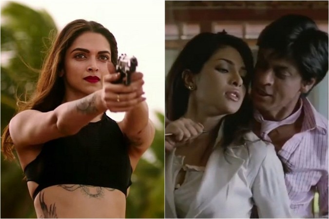 Deepika Padukone, Priyanka Chopra and Shah Rukh Khan Deepika Padukone, Priyanka Chopra and Shah Rukh Khan in Don 3
