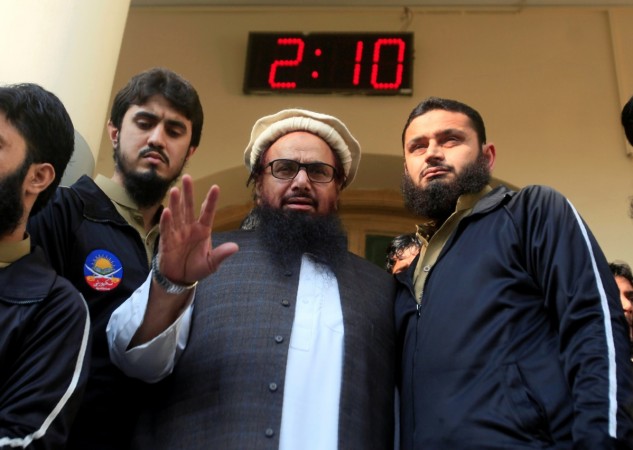 Hafiz Saeed released from house arrest in Pakistan, speaks with supporters after attending Friday Prayers in Lahore, Pakistan November 24, 2017. Saeed1111