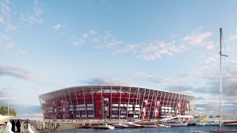 The Ras Abu Aboud Stadium in Qatar. Ras Abu Aboud Stadium design