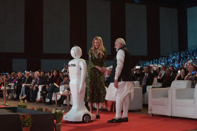 The Prime Minister, Shri Narendra Modi and the Advisor to the President of United States, Ms. Ivanka Trump at the Global Entrepreneurship Summit-2017, in Hyderabad on November 28, 2017. mODI 111