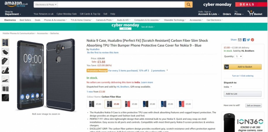 Android flagship Nokia 9 case gets listed on Amazon; design language, dual camera revealed Nokia 9, cover case, Amazon UK, HualuBro, launch,