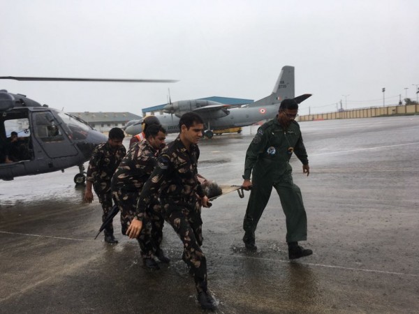 Rescued fisherman being taken to Trivandrum. 8 fishermen have been rescued. Rescue operations going on. f1111