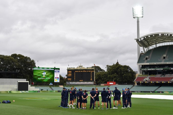England players form a huddle during an England nets session at Adelaide Oval on December 1, 2017 in Adelaide, Australia adelaide oval