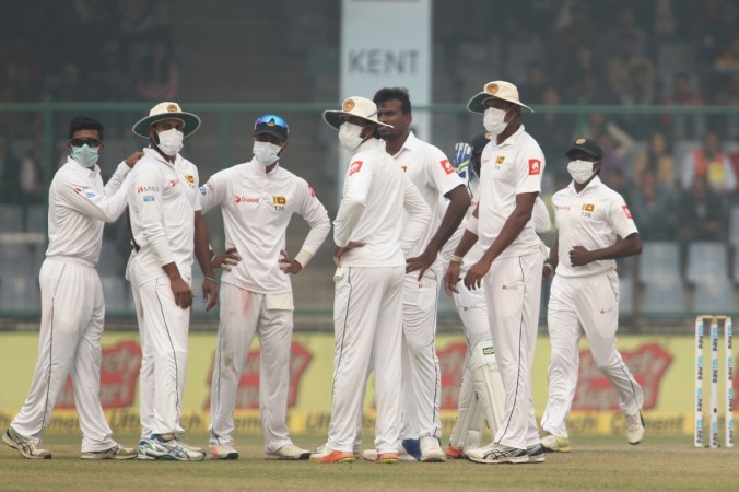 Sri Lankan players wore face masks post-lunch. Delhi smog, India vs Sri Lanka