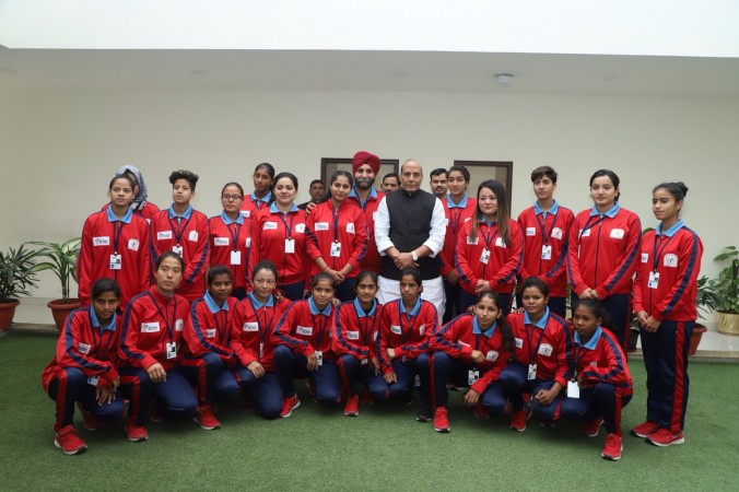 The image was tweeted by Rajnath Singh Kashmir football, J&K football