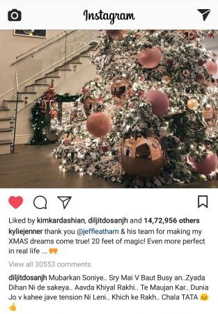 Diljit Dosanjh's heart-warming message on Kylie Jenner's Instagram post Diljit Dosanjh Kylie Jenner