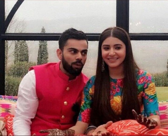 Kohli and Anushka pictured at a pre-wedding ceremony in Italy. Virat Kohli and Anushka Sharma