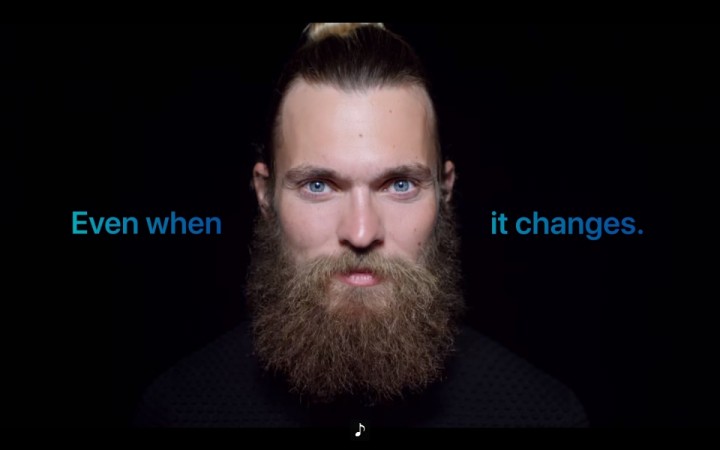 iPhone X recognizes you, even when you change. iPhone X — Adapts to Your Face — Apple