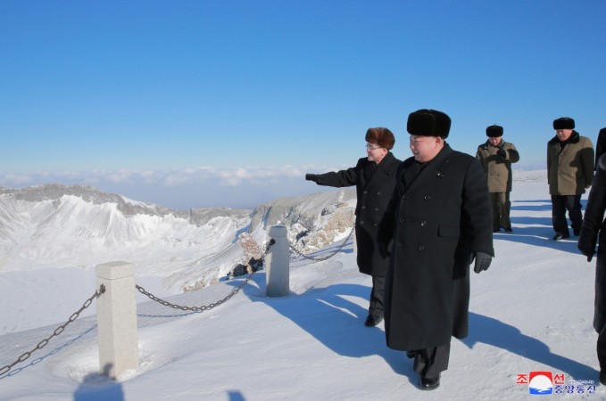 North Korean leader Kim Jong Un visits Mount Paektu in this photo released by North Korea's Korean Central News Agency (KCNA) in Pyongyang Kim Jong un