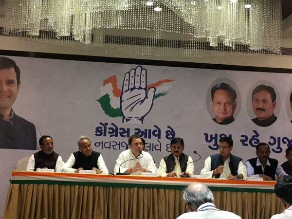 Congress President Rahul Gandhi addressing a press conference at the conclusion of the Gujarat Assembly election campaign on Tuesday in Ahmedabad. INC PRESS CONFERENCE