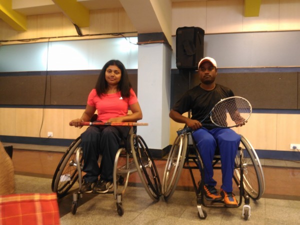 Top seeds Prathima Rao and Shekhar Veerasamy during the launch of the tournament on Tuesday Prathima Rao and Shekhar Veerasamy (Wheelchair Tennis players)