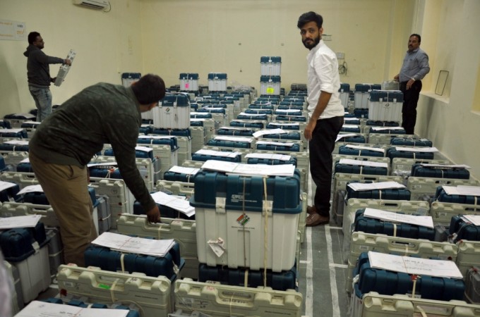In picture: EVMs (Electronic Voting Machines) used in the first phase of Gujarat Assembly polls being stored in a strong room in Surat, Gujarat on December 10, 2017. Gujarat Assembly election 2017