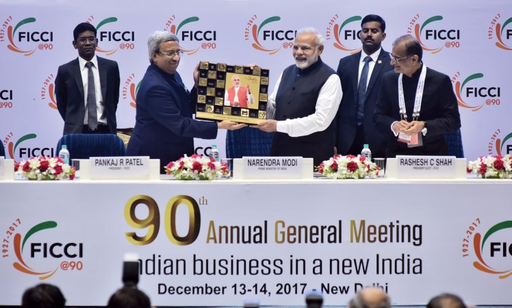 In picture: Prime Minister Narendra Modi at the 90th Annual General Meeting of FICCI on Wednesday, December 13, 2017. Prime Minister Narendra Modi