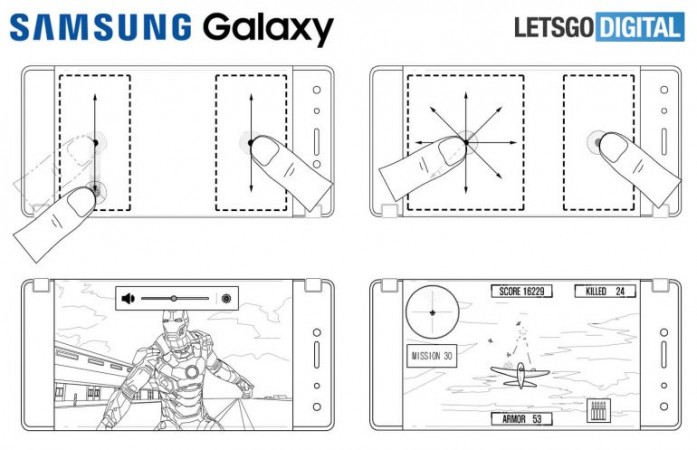 The second screen will have multi-touch points at the top and bottom which are ideal for use as gaming controls (buttons) Upcoming Samsung Galaxy Gaming smartphone