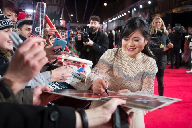 In picture: Kellie Marie Tran, who plays Rose Tico, signs an autograph for a fan. Star Wars Episode VIII: The Last Jedi
