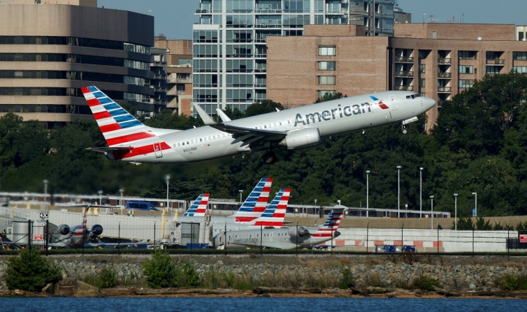 An American Airlines jet takes off from Washington National Airport in Washington American Airlines