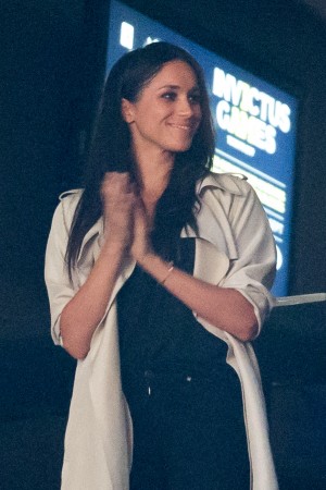 Meghan Markle watches the closing ceremonies for the Invictus Games in Toronto, Ontario, September 30, 2017. Meghan Markle