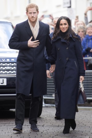 Prince Harry and his fiancee, US actress Meghan Markle, visit Nottingham for their first official public engagement together on December 1, 2017 in Nottingham, England. Prince Harry and Meghan Markle