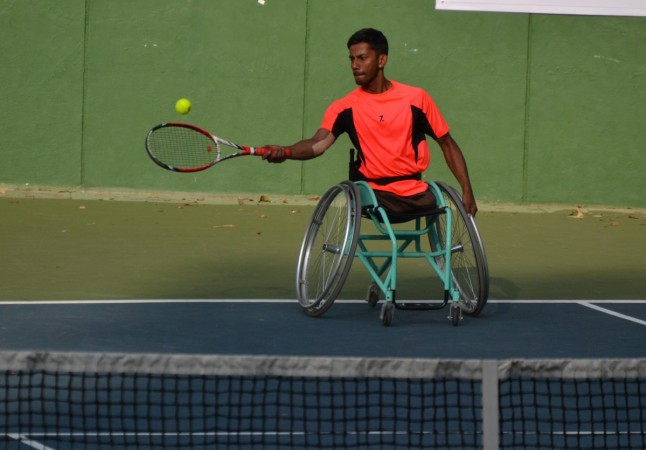 File photo of Karnataka's wheelchair tennis player Madhusudan Wheelhchair Tennis Bengaluru Madhusudan