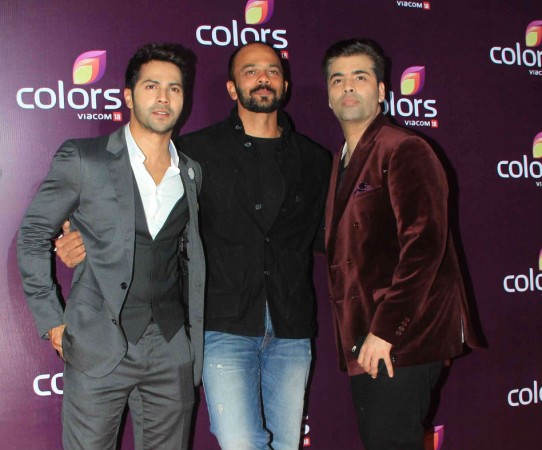 Varun Dhawan, Rohit Shetty and Karan Johar at an event Varun Dhawan, Rohit Shetty and Karan Johar at an event