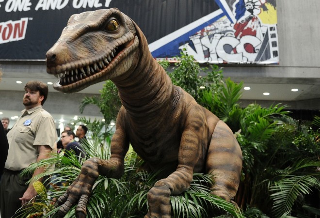 Jurrasic World exhibition at New York Comic-Con 2015 at The Jacob K. Javits Convention Center on October 9, 2015, in New York City. dinosaur