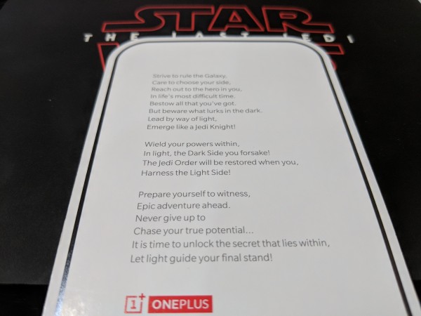 OnePlus 5T Star Wars Limited Edition Secret Message OnePlus 5T Star Wars Limited Edition Secret Message