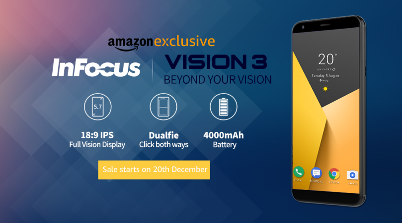 The InFocus Vision 3 will be available exclusively on Amazon.in from December 20 onwards InFocus Vision 3