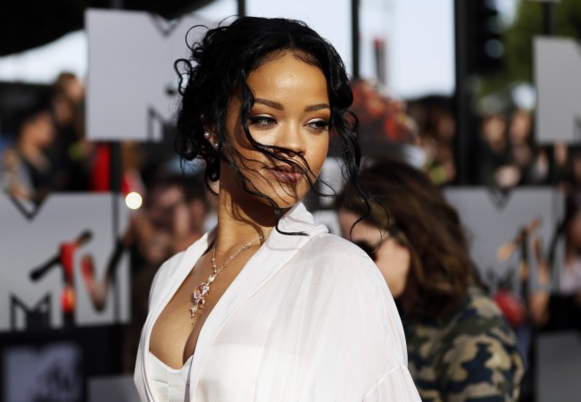 Singer Rihanna arrives at the MTV Movie Awards in Los Angeles. Rihanna
