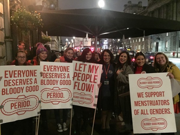 In picture: Demonstration for menstrual hygiene. Menstrual hygiene