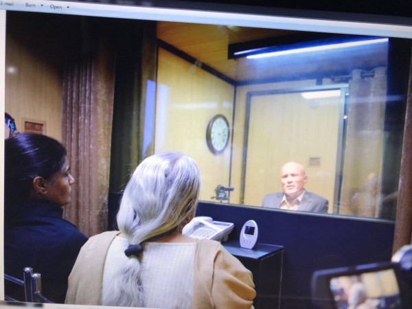 Photo tweeted by Pakistan purportedly showing Kulbhushan Jadhav meeting his wife and mother. Kulbhushan's wife and mother