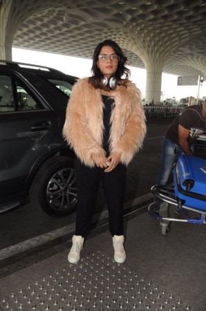 Richa Chadha at the airport on Tuesday morning Richa Chadha