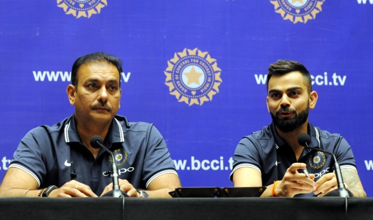 Ravi Shastri (L) and Virat Kohli Virat Kohli and Ravi Shastri