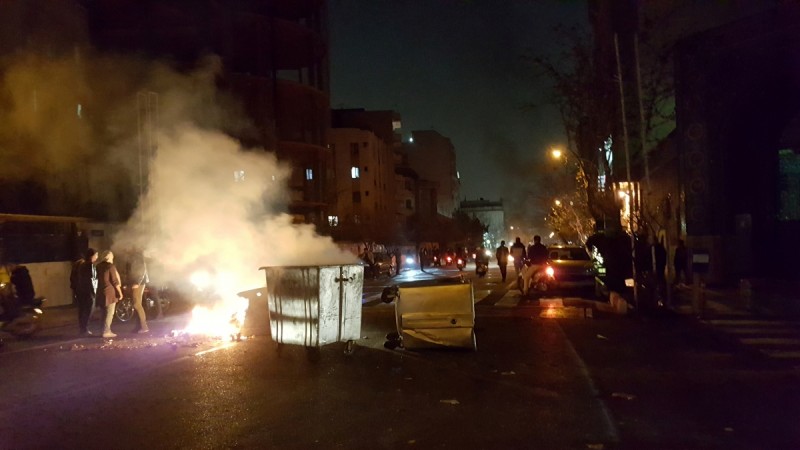In picture: People protest in Tehran, Iran December 30, 2017 in this picture obtained from social media. Iran
